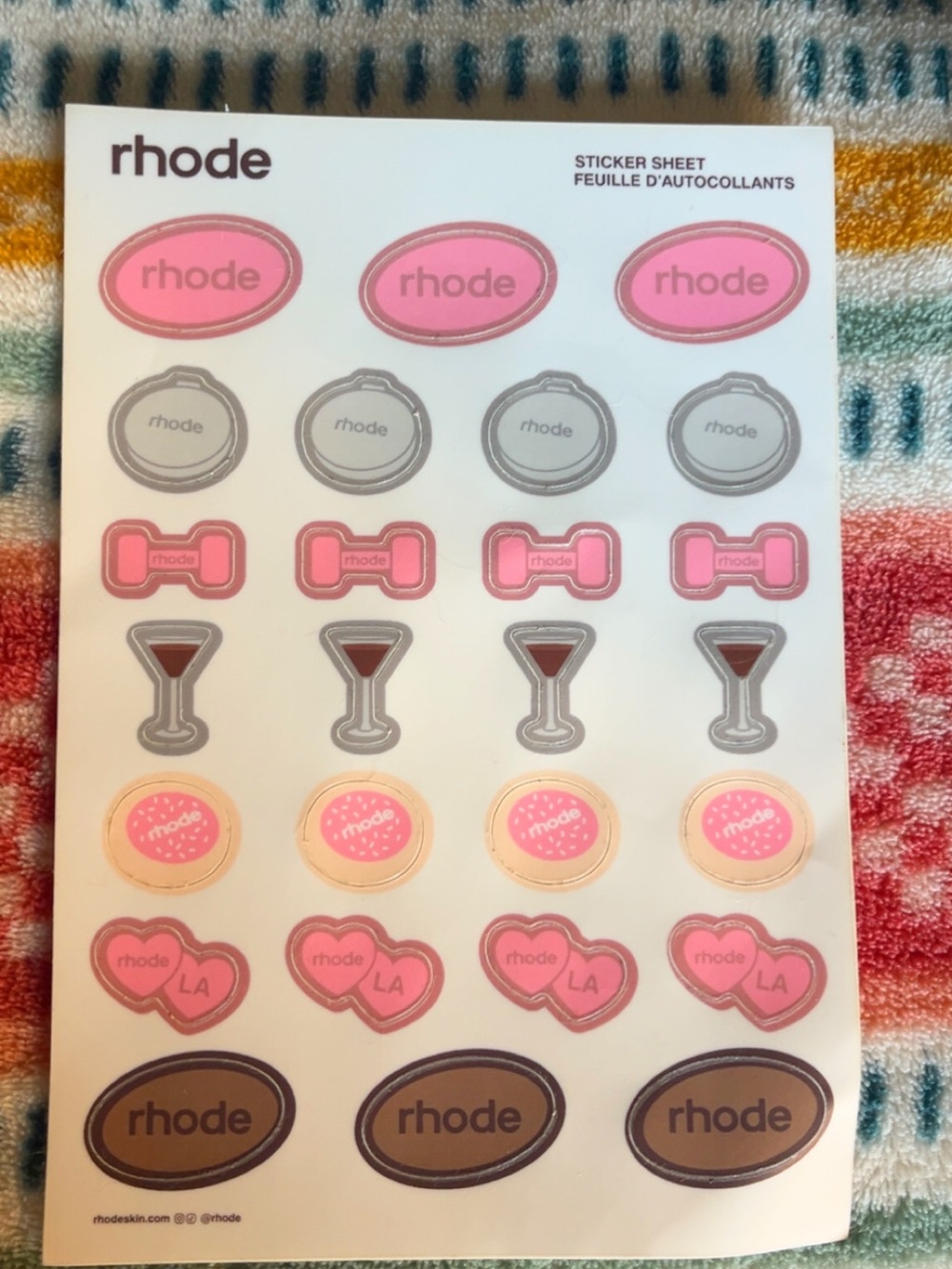 RHODE Pink and Silver Party Sticker Sheet